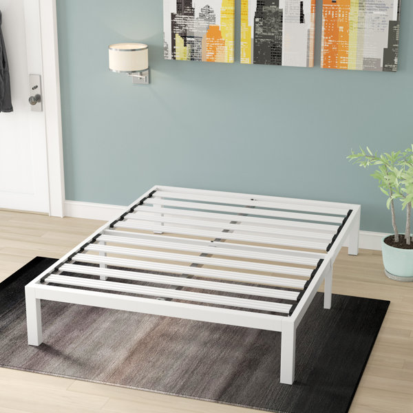 wayfair white bed frame